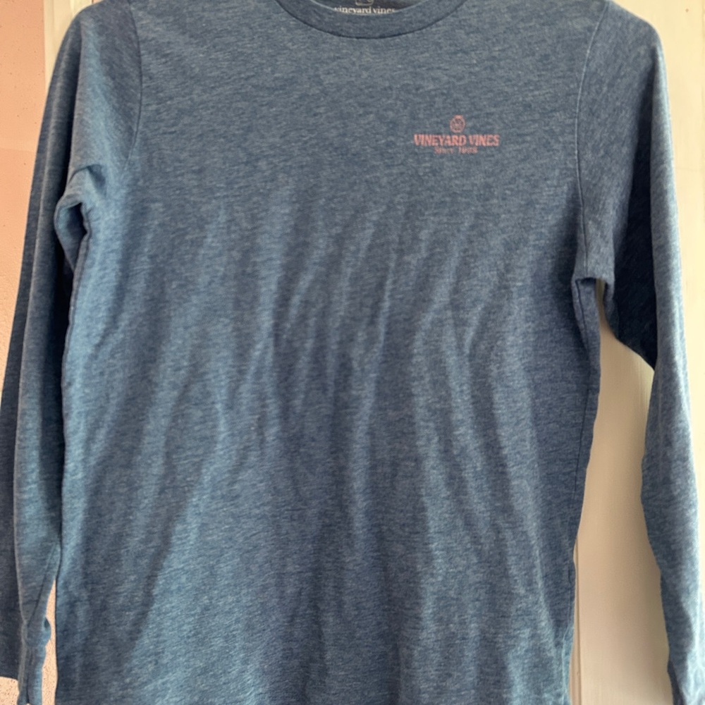 Vineyard Vines Kids Heather Blue Long Sleeve Tee